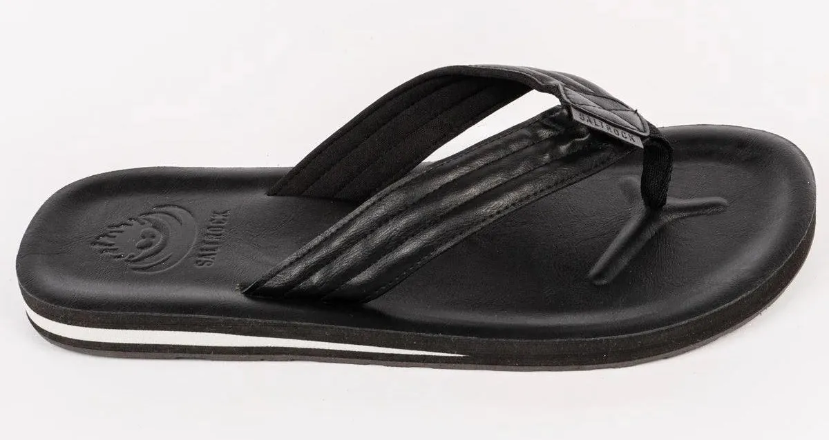 Saltrock Mens Utah Leather Flip Flops - Black